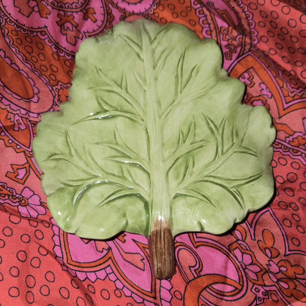 Midwest Cannon Falls Green Leaf Ceramic Spoon Rest Dish